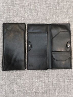 Lodis Black Leather Travel Organizer Wallet